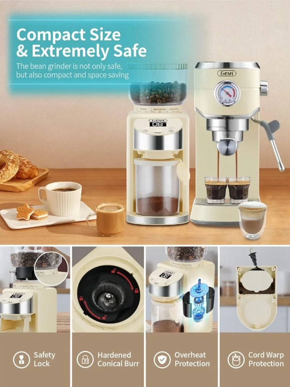 Gevi Burr Coffee Grinder, Adjustable Burr Mill with 35 Precise Grind Settings, - Picture 8 of 13